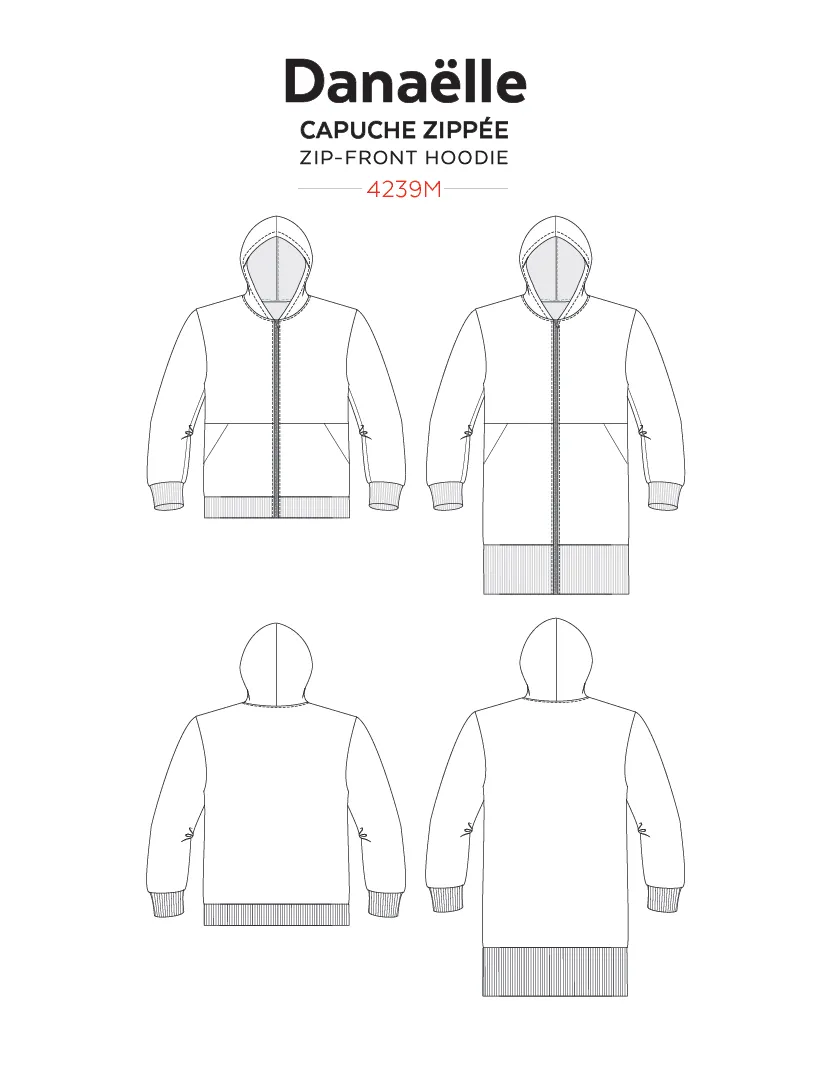 4239 // DANAËLLE Zip-front hoodie