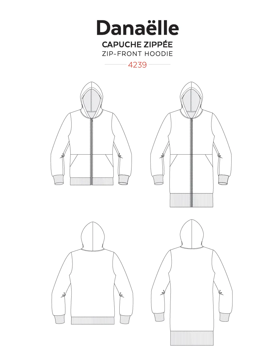 4239 // DANAËLLE Zip-front hoodie