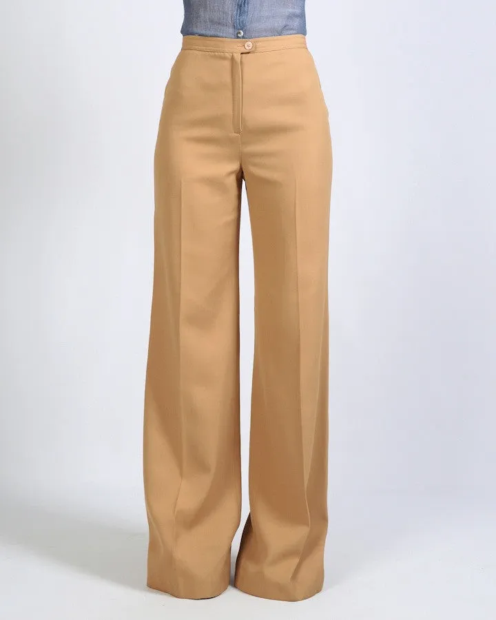 70s Camel Wide Leg Bellbottoms