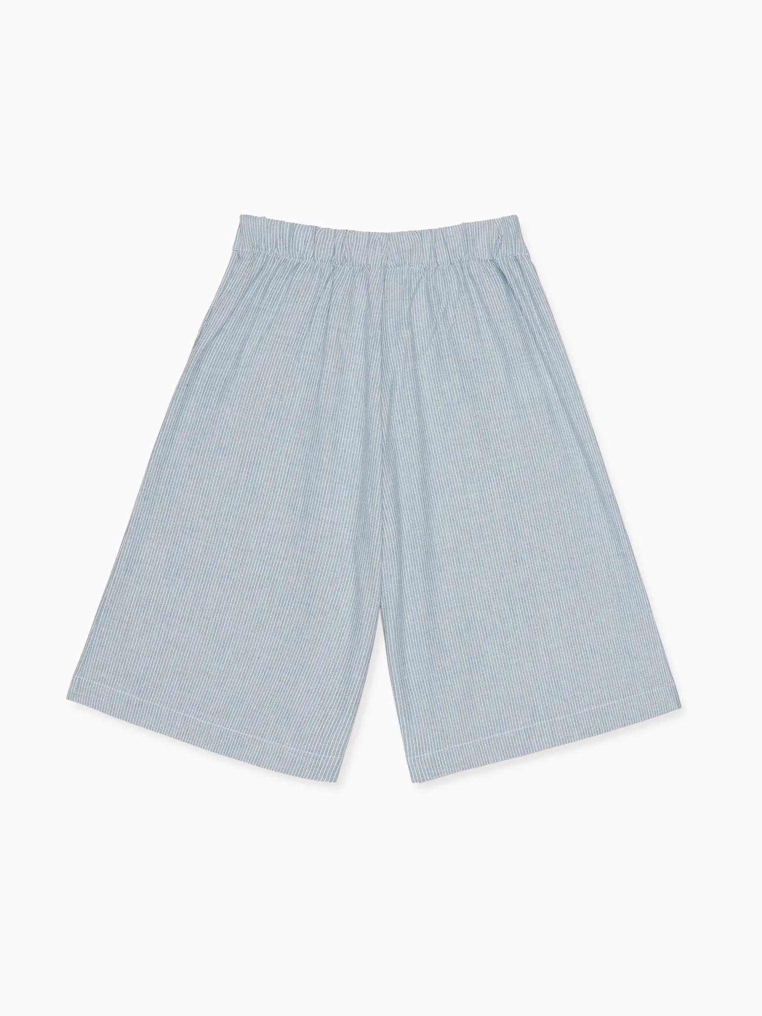 Blue Stripe Carmin Girl Linen Mix Culottes