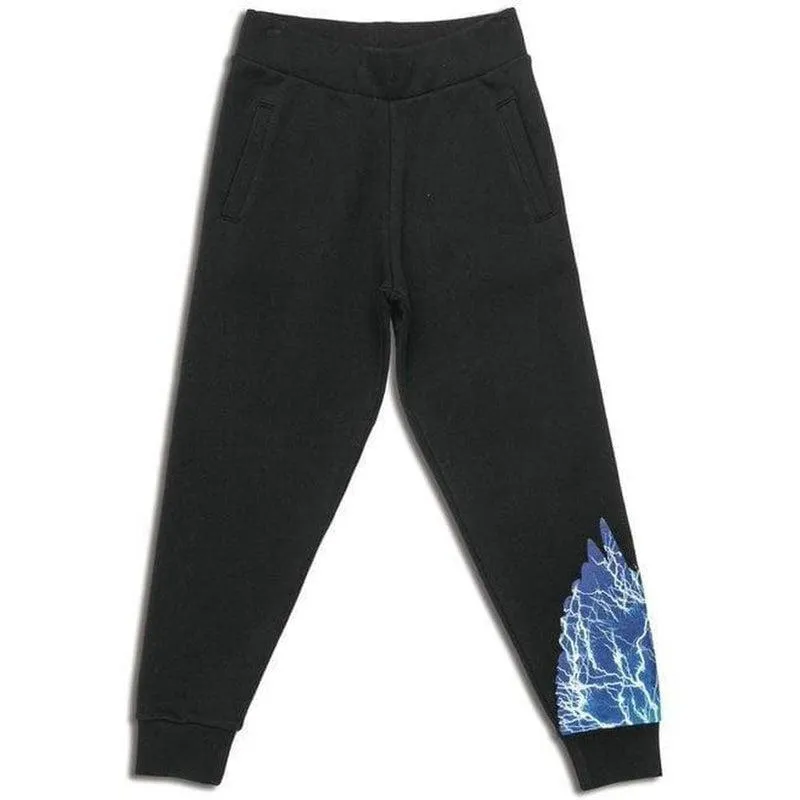 Boys Black Bolt Wing Joggers