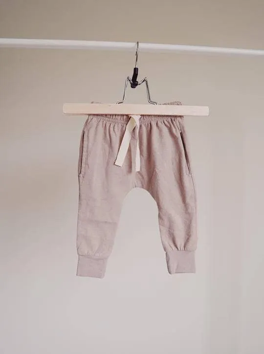 Brushed Cotton Joggers - Mushroom Bottoms