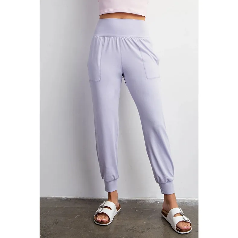 Butter Soft Joggers with Pockets Lavender Fog