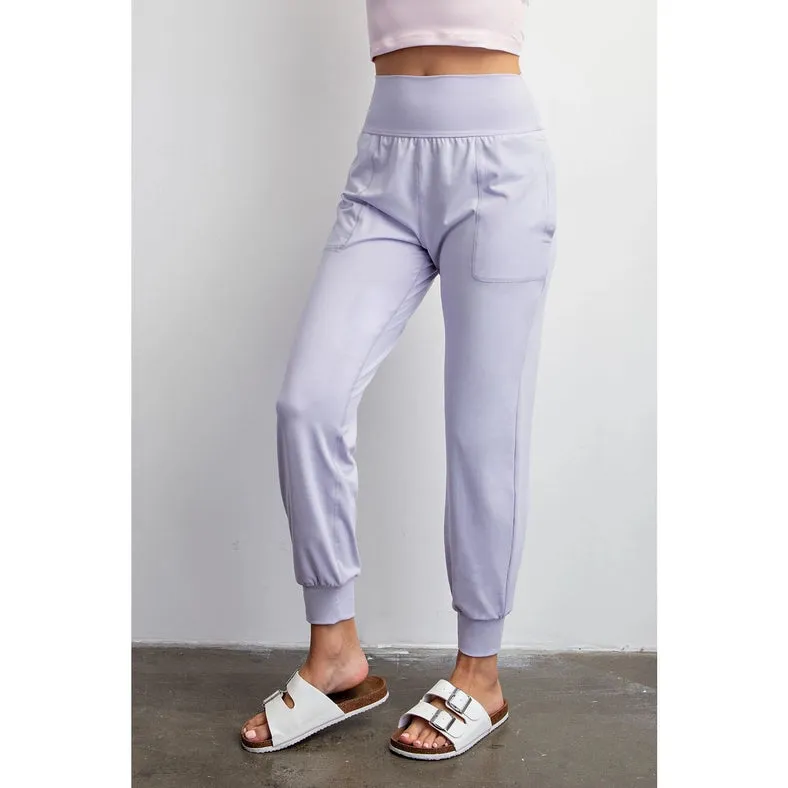 Butter Soft Joggers with Pockets Lavender Fog