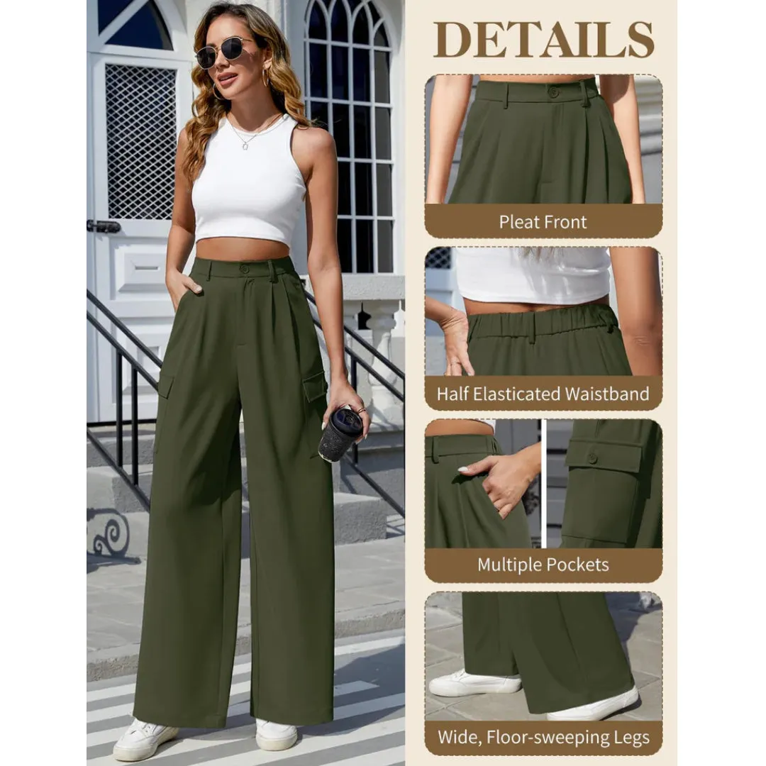 Cargo High Waisted Wide Leg Trousers