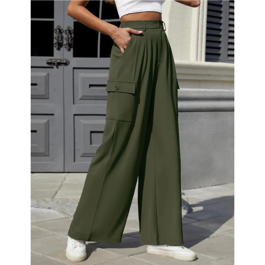 Cargo High Waisted Wide Leg Trousers