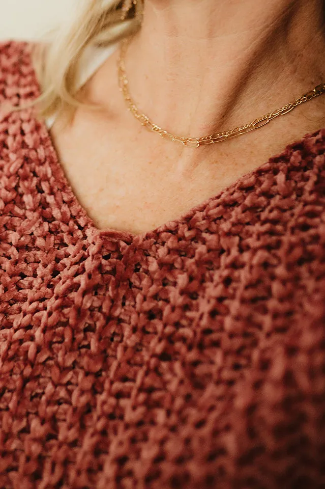 Chenille V Neck Sweater