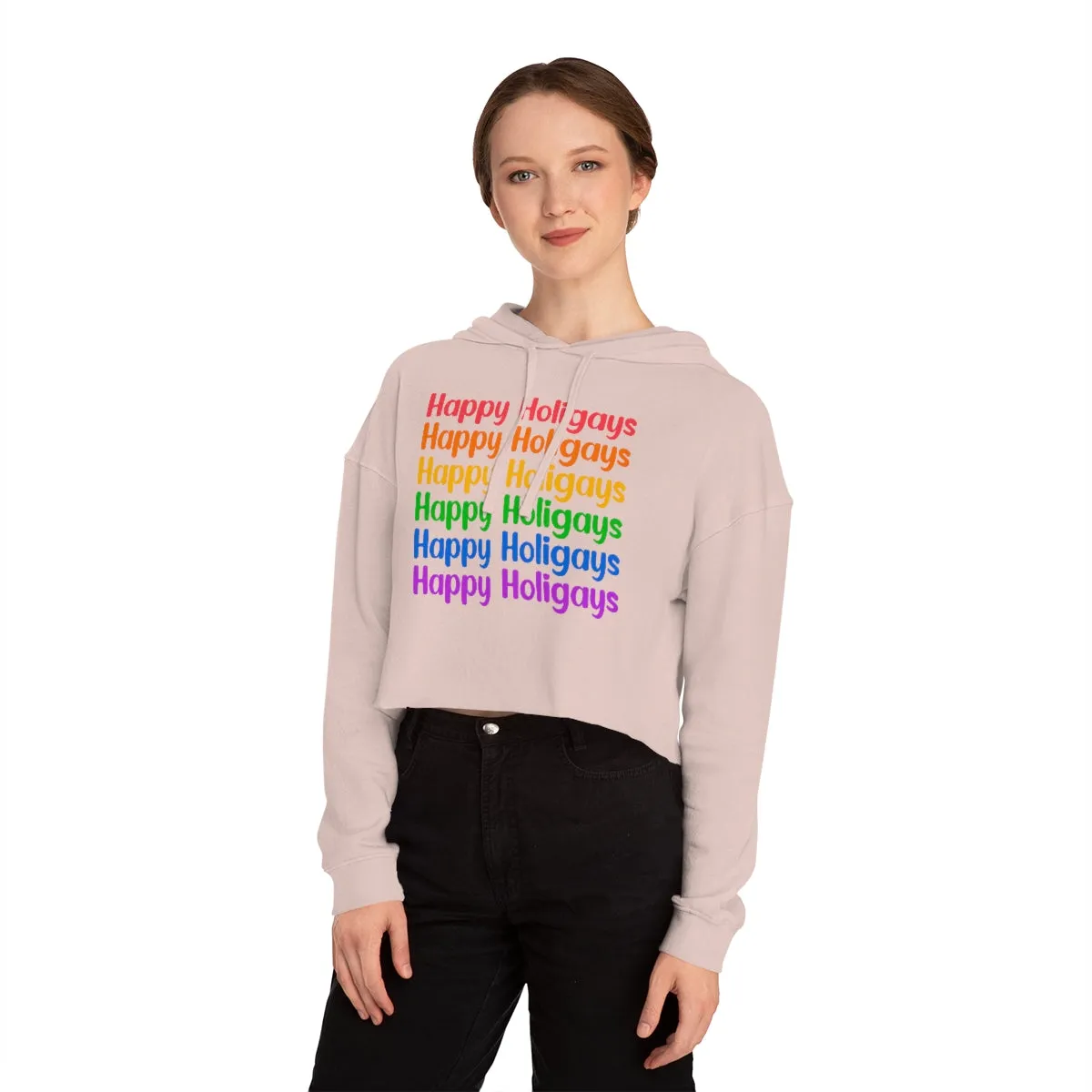 Christmas LGBTQ Women’s Cropped Hooded Sweatshirt - Holigays