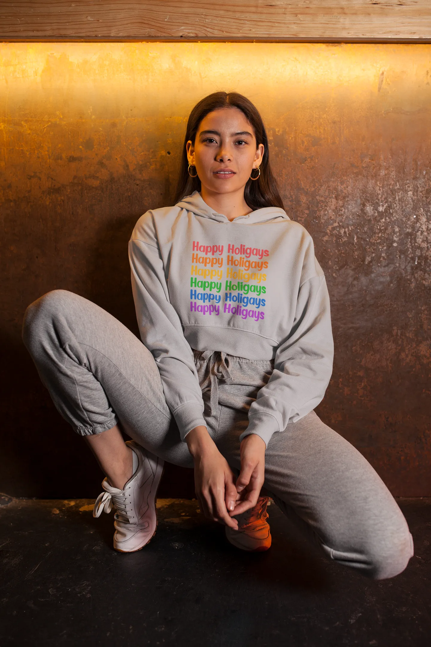 Christmas LGBTQ Women’s Cropped Hooded Sweatshirt - Holigays