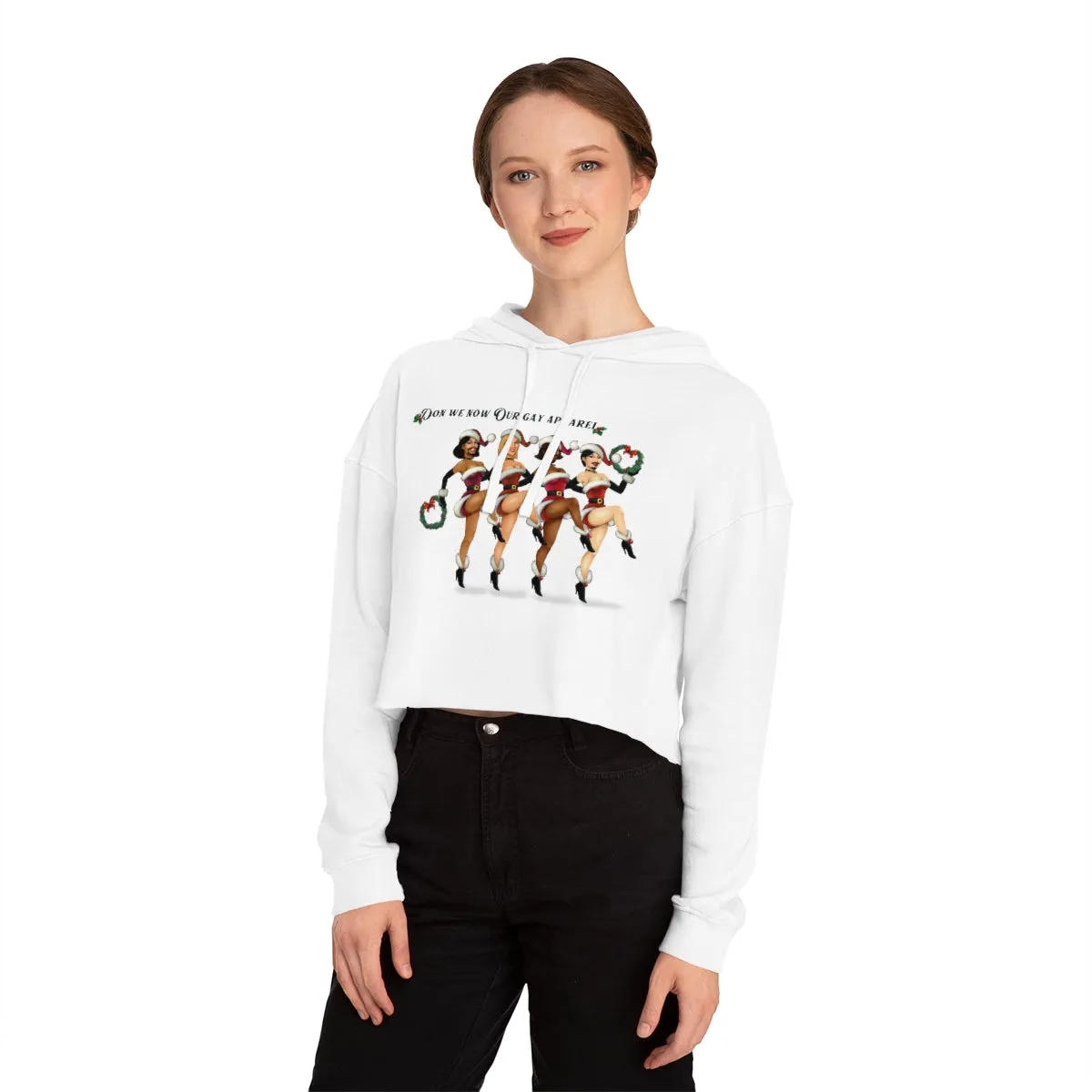 Christmas LGBTQ Women’s Cropped Hooded Sweatshirt - Our Gay Apparel