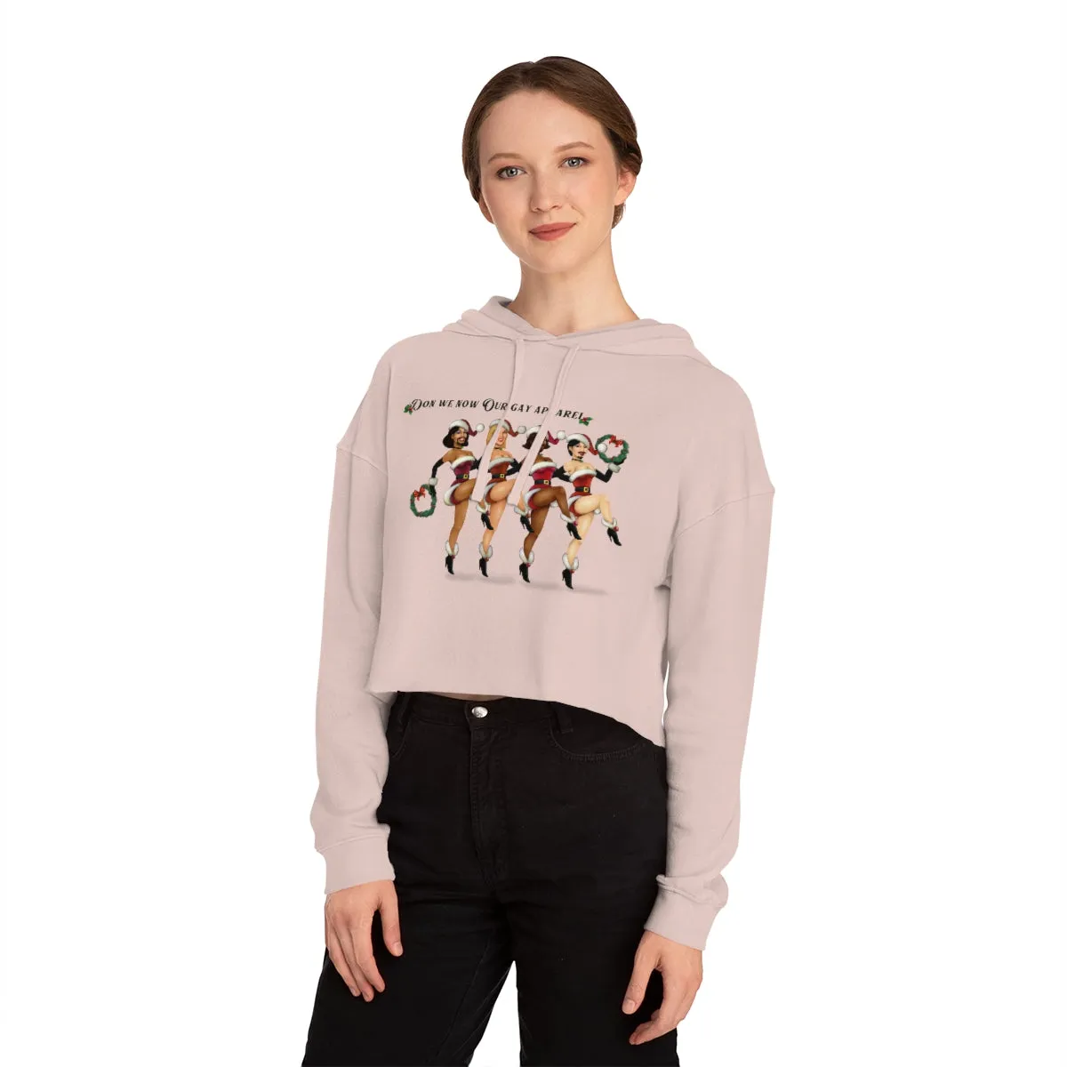 Christmas LGBTQ Women’s Cropped Hooded Sweatshirt - Our Gay Apparel