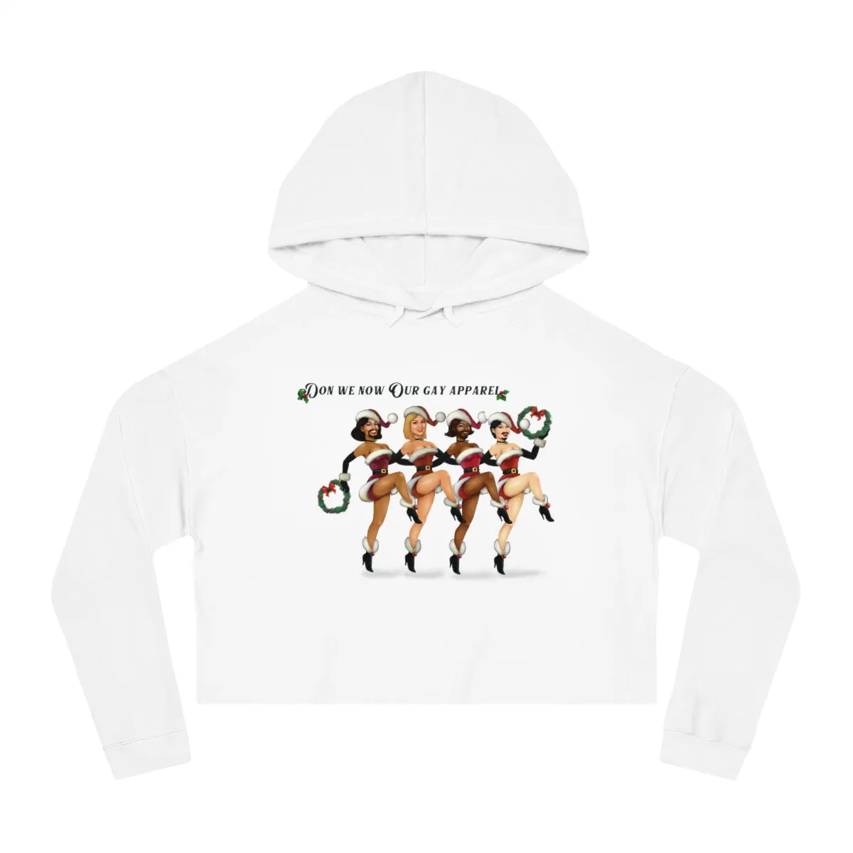 Christmas LGBTQ Women’s Cropped Hooded Sweatshirt - Our Gay Apparel