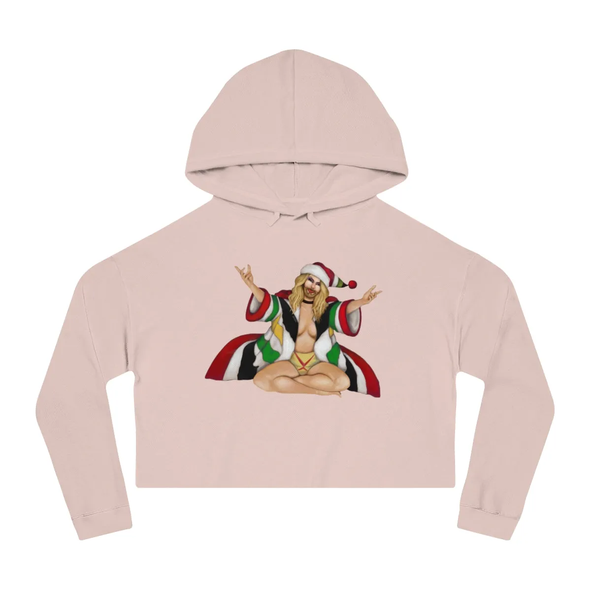 Christmas LGBTQ Women’s Cropped Hooded Sweatshirt - White Gay