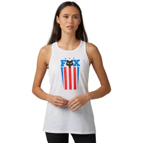 Fox Racing  Womens Unity Racerback Tank Top Shirt Sleeveless Soft Cotton White