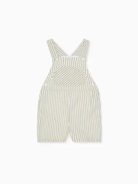 Green Stripe Ringo Baby Dungarees