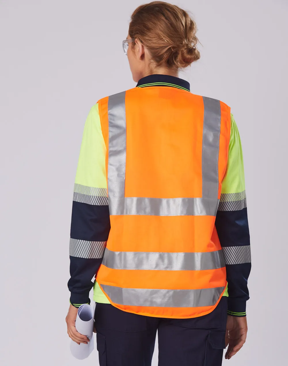 Hi-Vis Safety Vest w/ Pockets and Tape - SW42