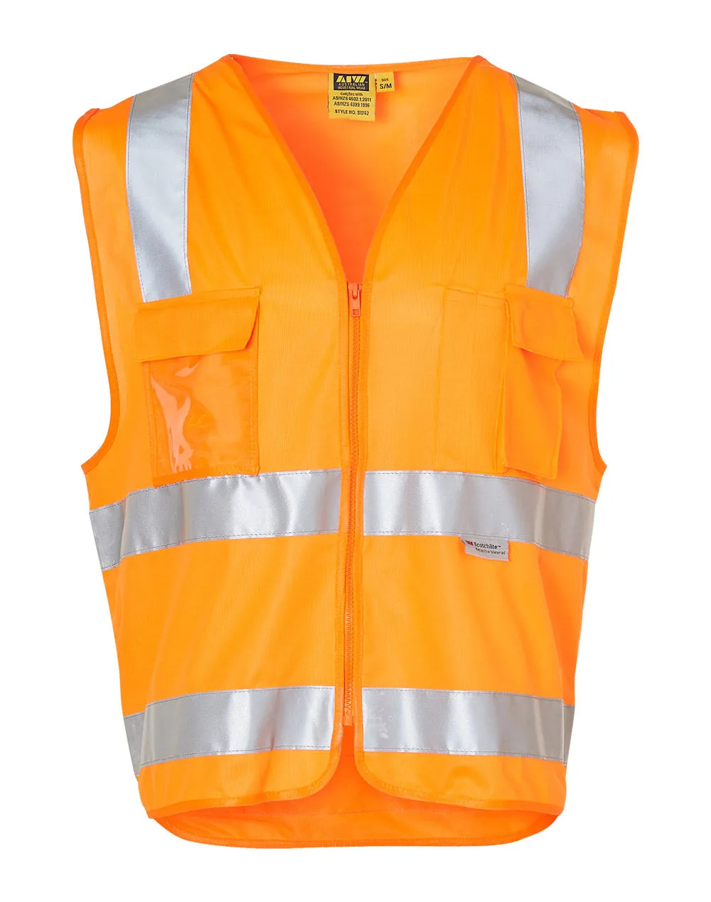 Hi-Vis Safety Vest w/ Pockets and Tape - SW42