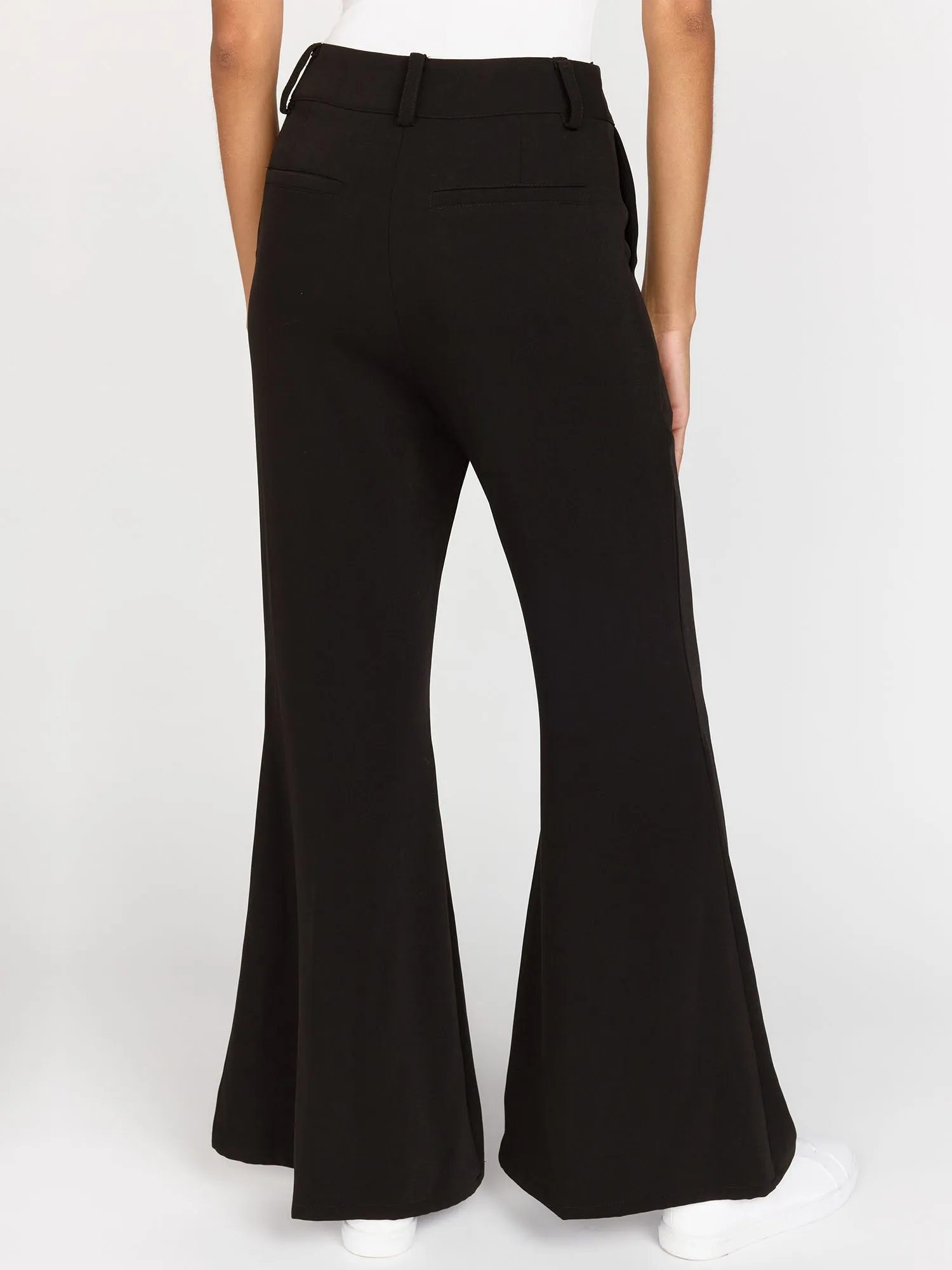 High-Waisted Pintuck Flare Trousers - Lena