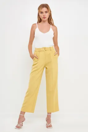 High-Waisted Straight-Leg Trousers