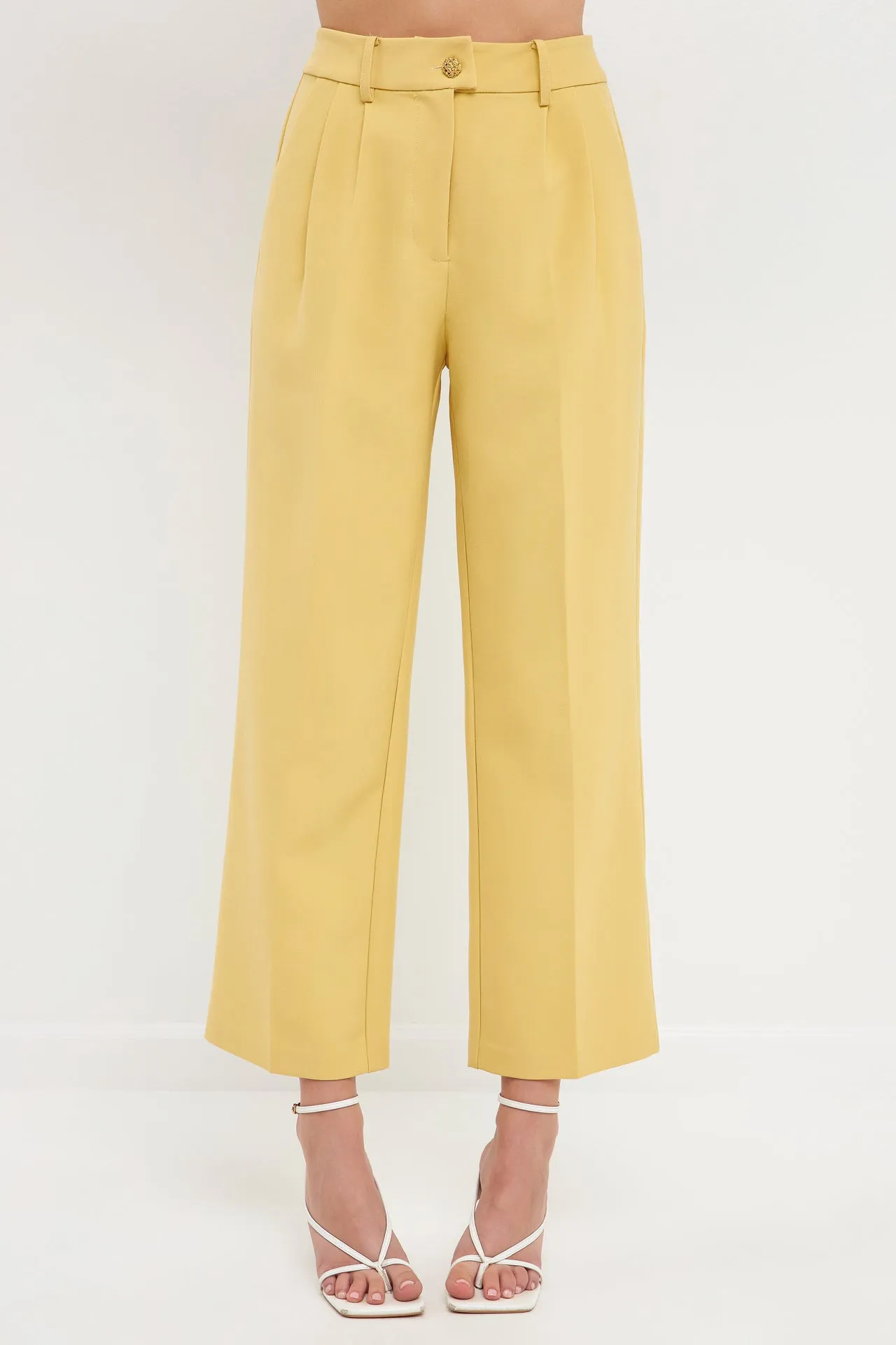 High-Waisted Straight-Leg Trousers