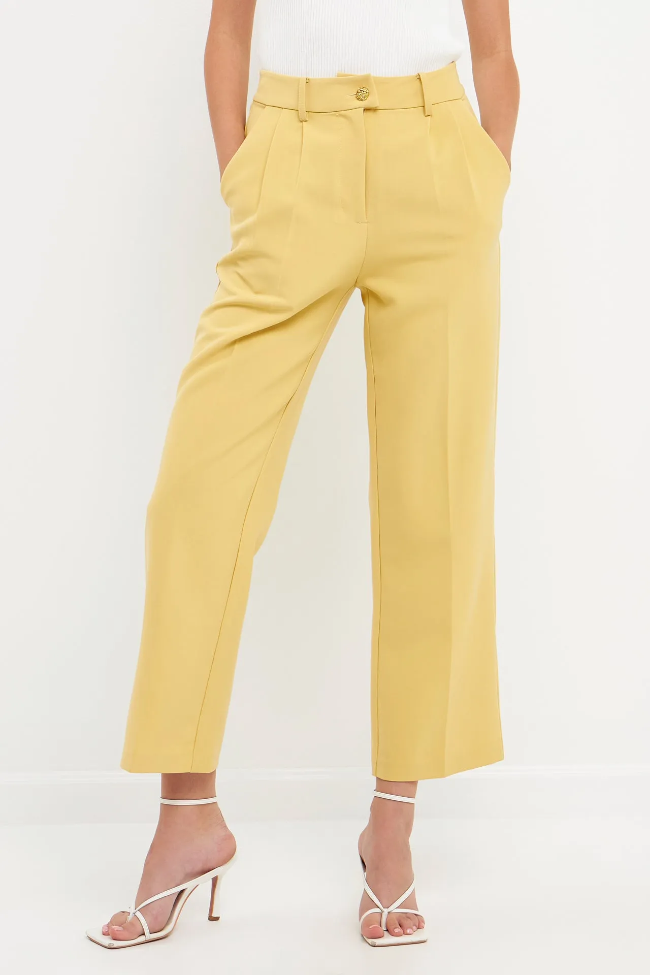 High-Waisted Straight-Leg Trousers