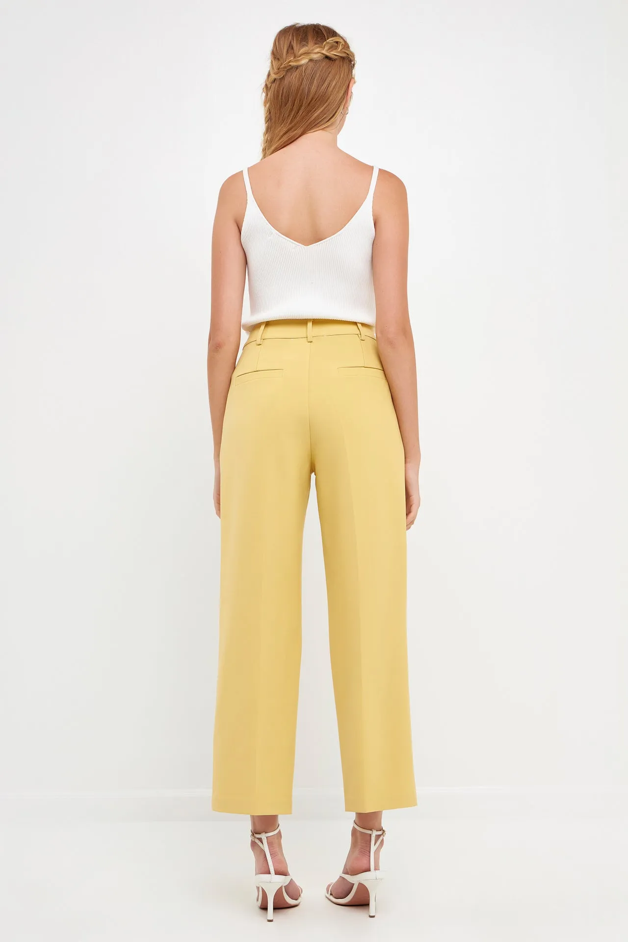 High-Waisted Straight-Leg Trousers