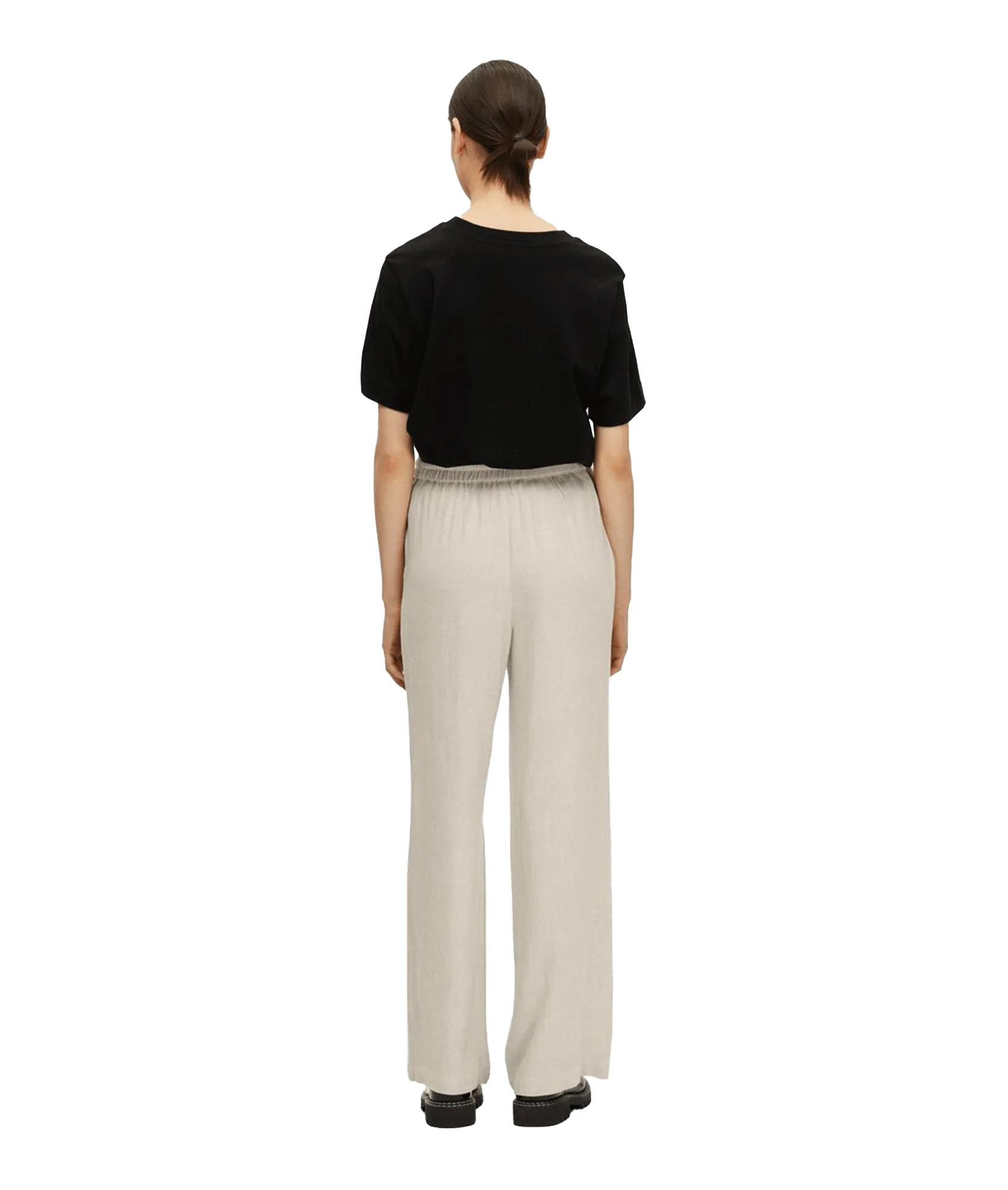 High-waisted Trousers - Cream