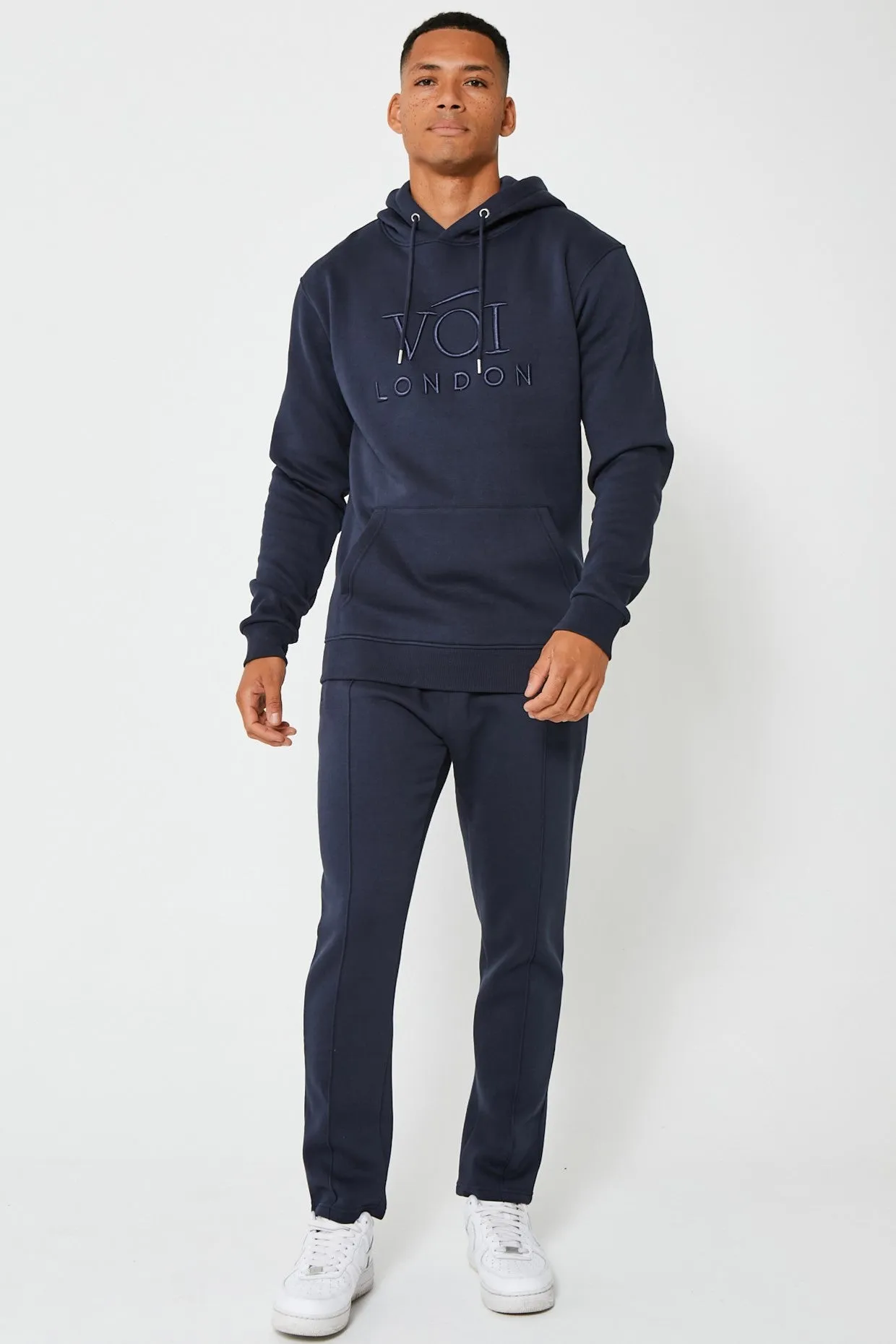 Holloway Road Fleece Open Joggers - Navy