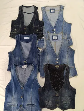 Ladies y2k Denim Vests-23PC