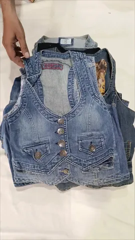 Ladies y2k Denim Vests-23PC