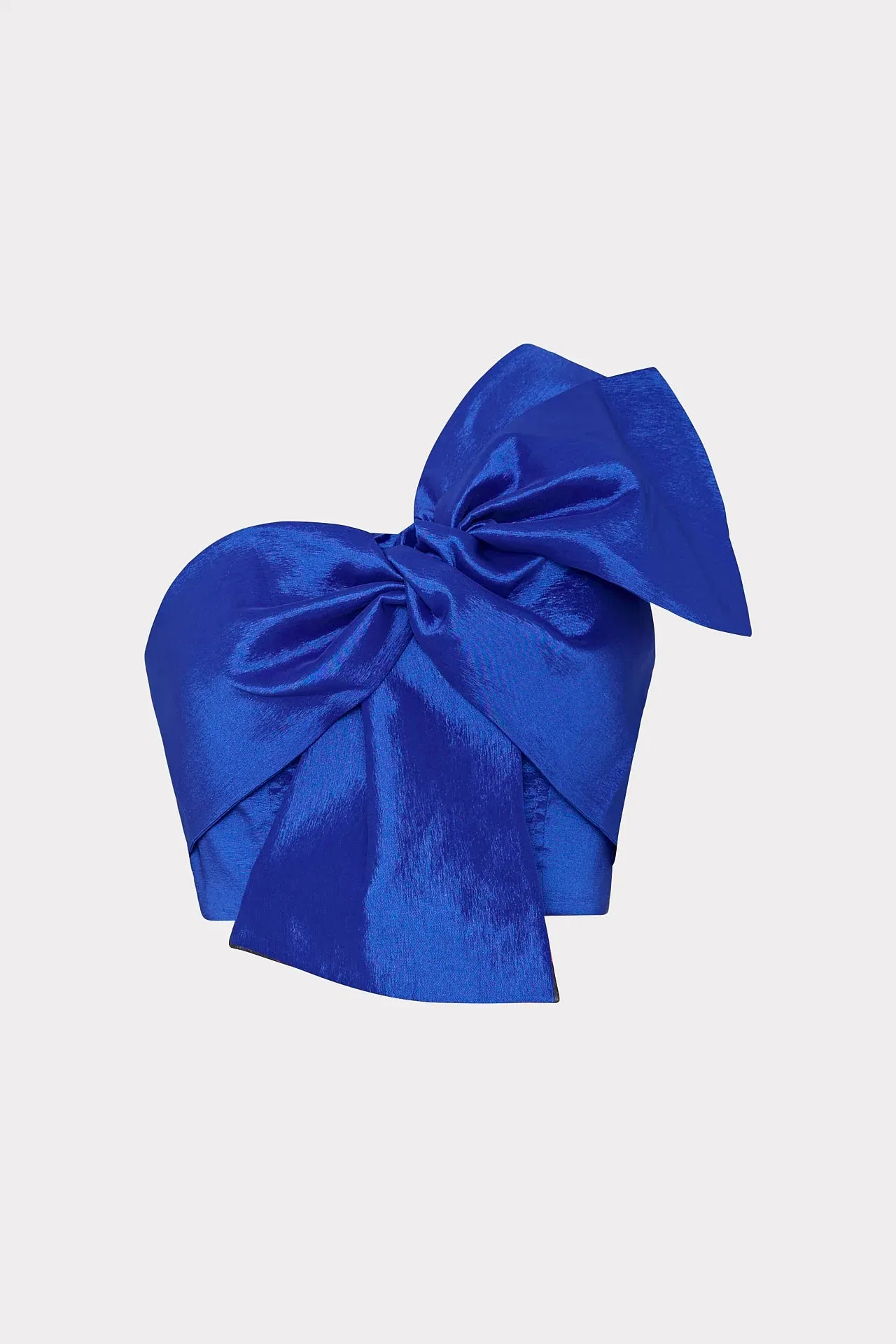 Laney Bow Taffeta Crop Top - Blue