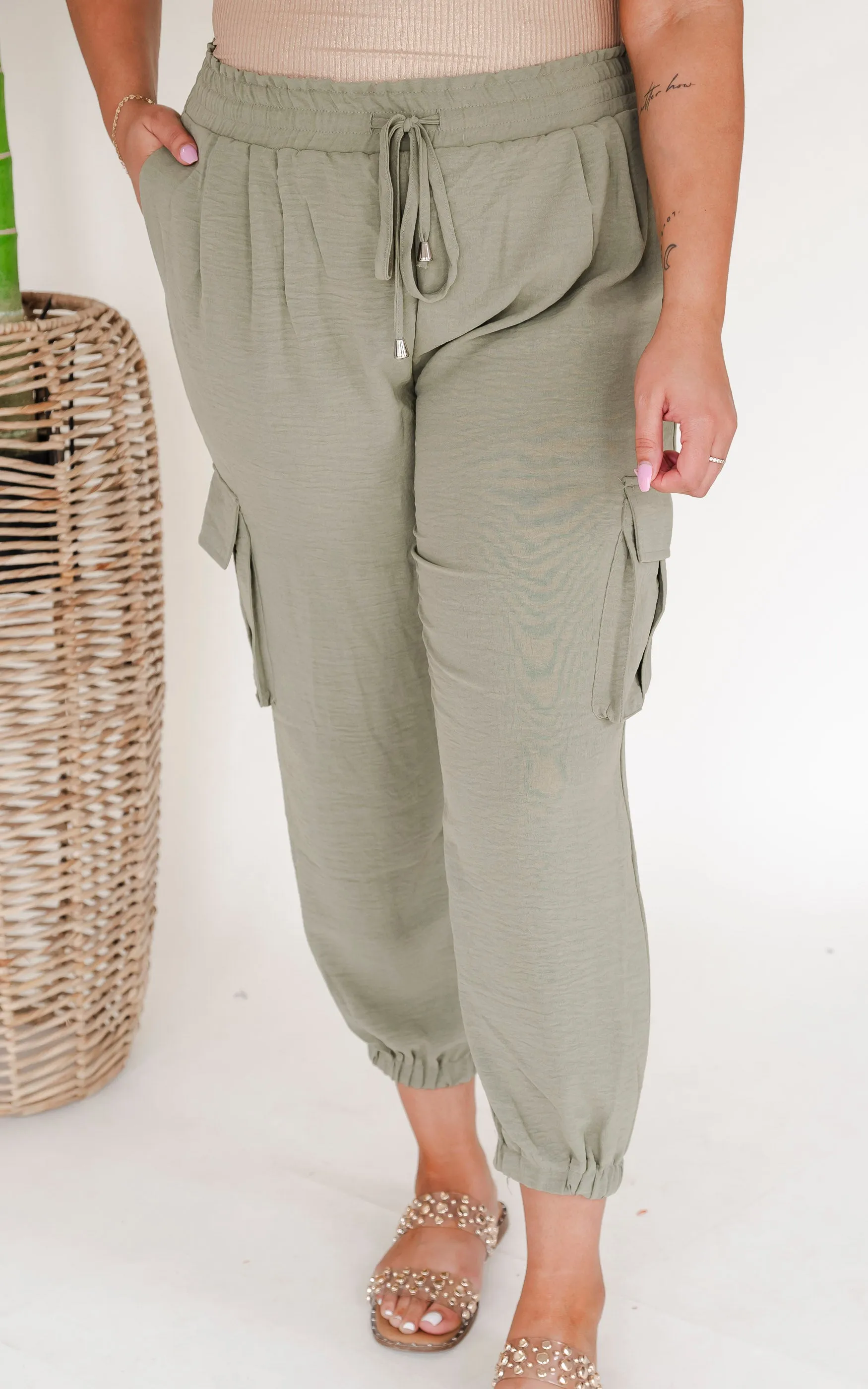 Lets Get Out There High Waisted Solid Knit Pant - Final Sale