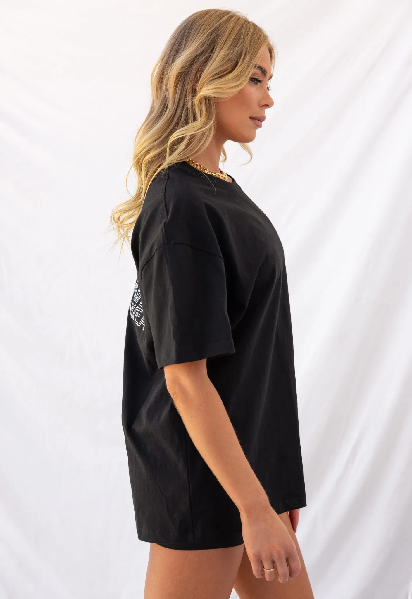 Level Up Oversized Tee - Black/White