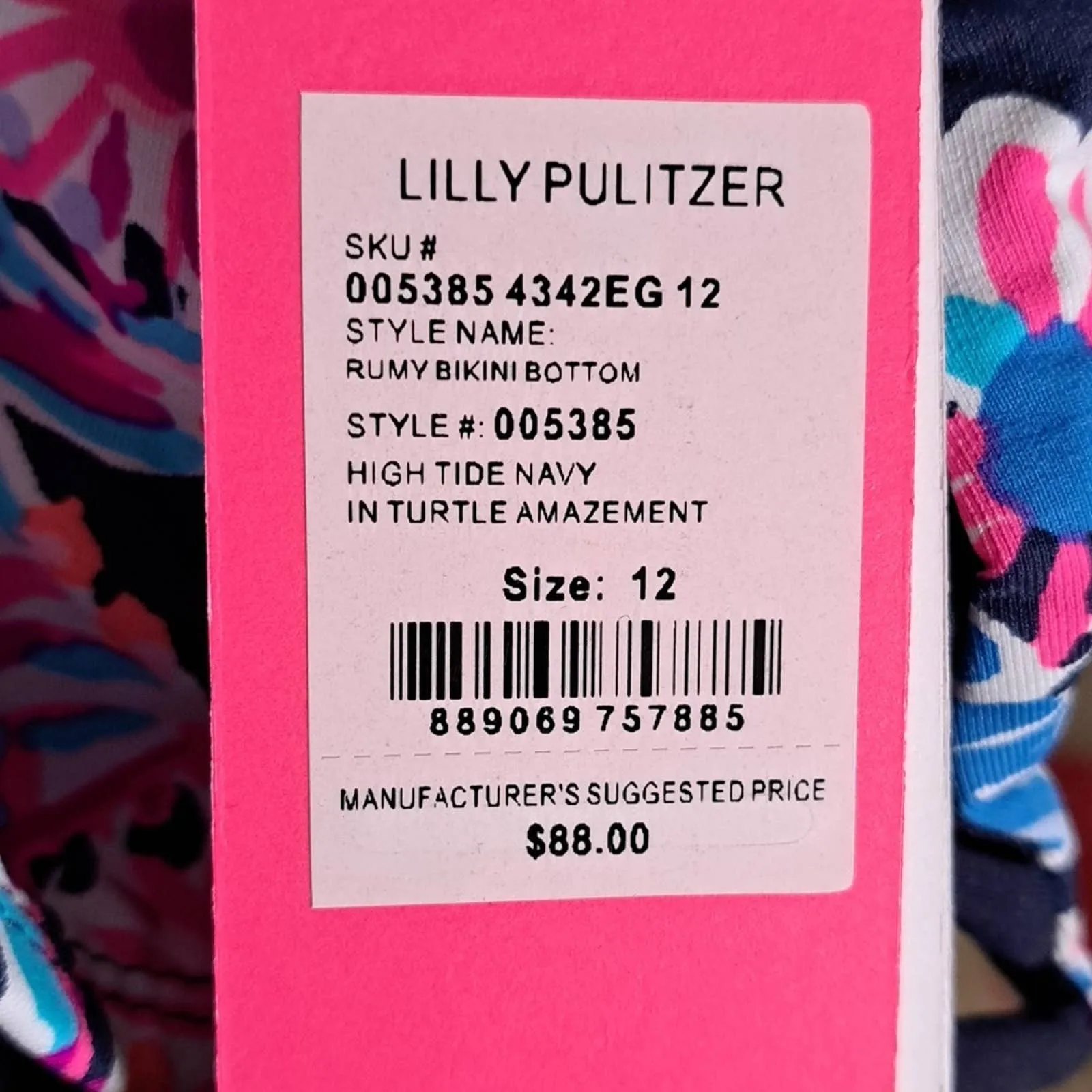 Lilly Pulitzer Rumy Bikini Swim Bottoms Navy Turtle Amazement