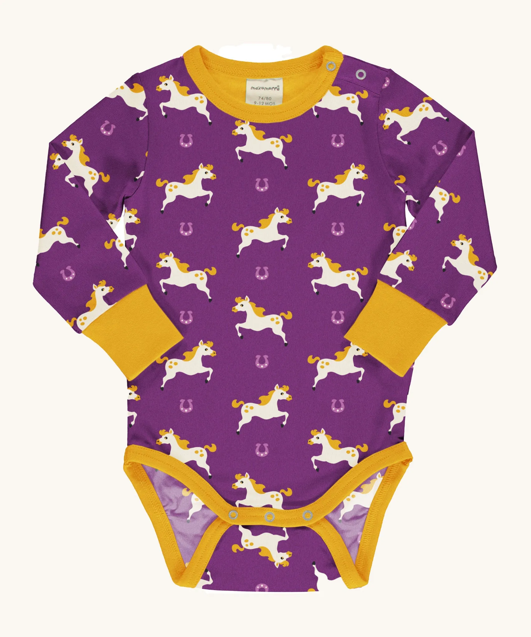 Maxomorra Horse Long Sleeve Bodysuit