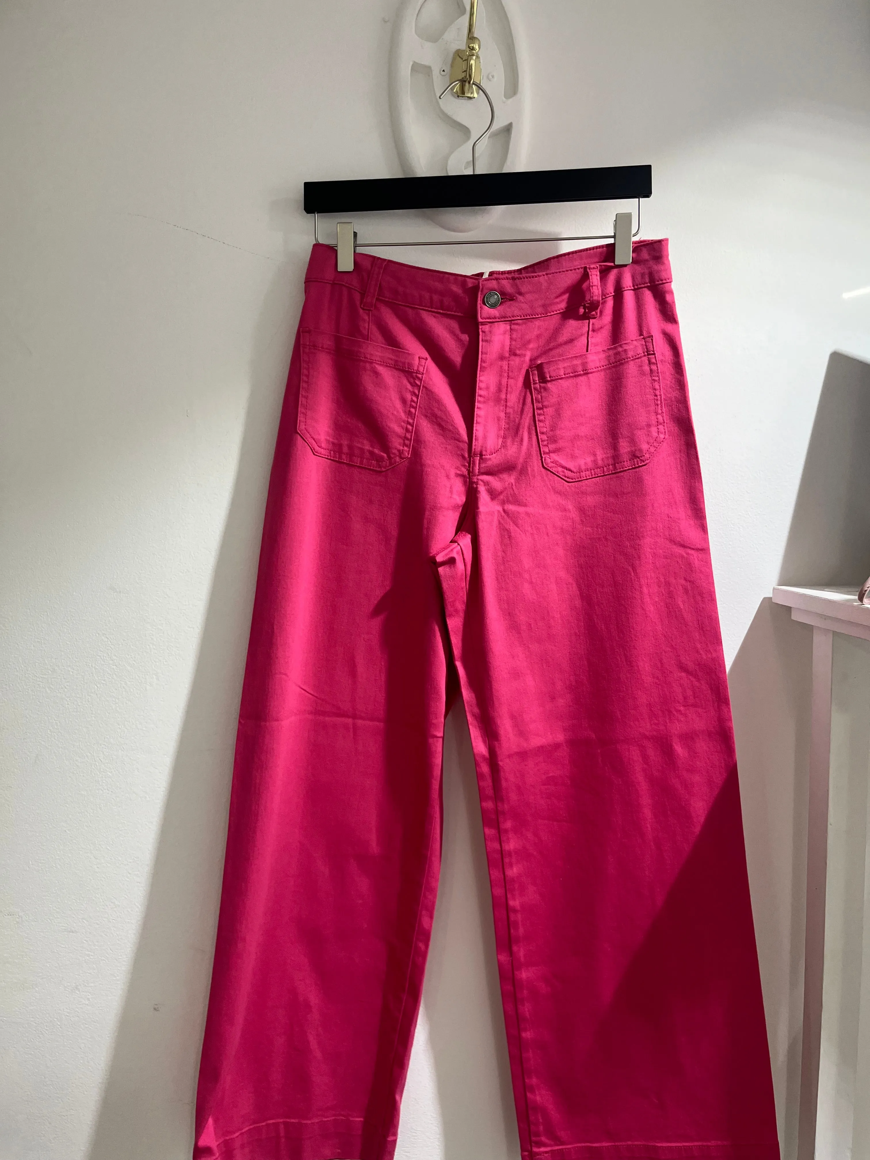 Md'M Candy Pink High Waisted Trousers