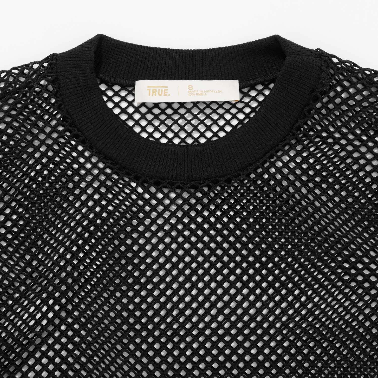 Mesh LS Crop Top - Black