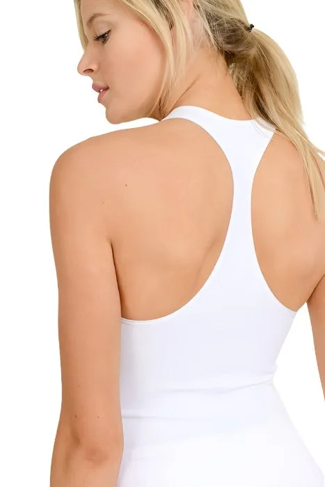 Mono B Seamless Ribbed Racerback Tank Top AT2274