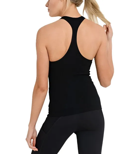 Mono B Seamless Ribbed Racerback Tank Top AT2274