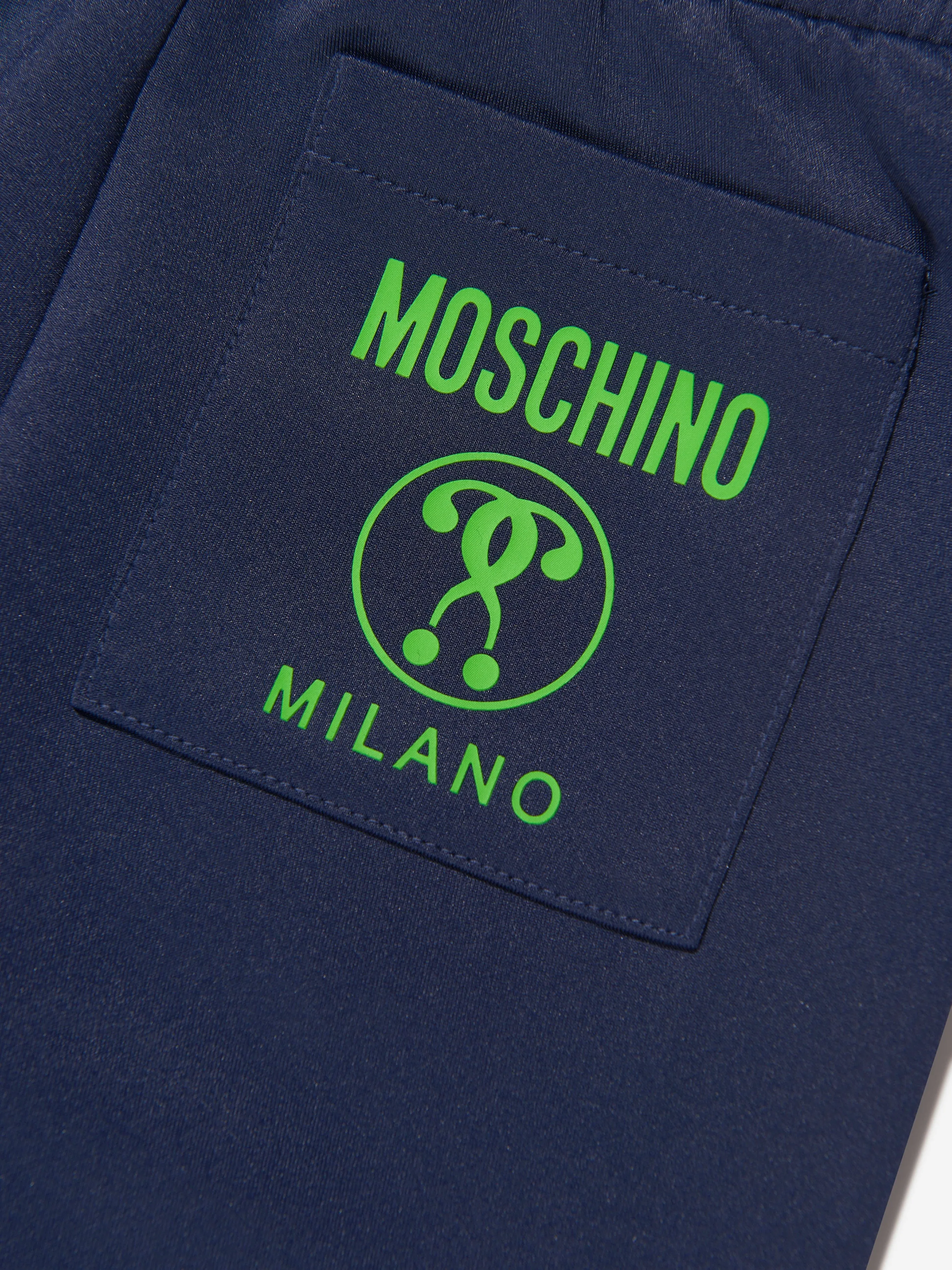 Moschino Boys Milano Logo Joggers in Navy