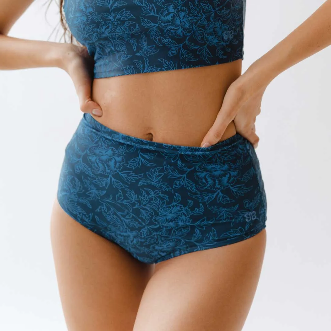 Mykonos Navy High-Waisted Bottoms