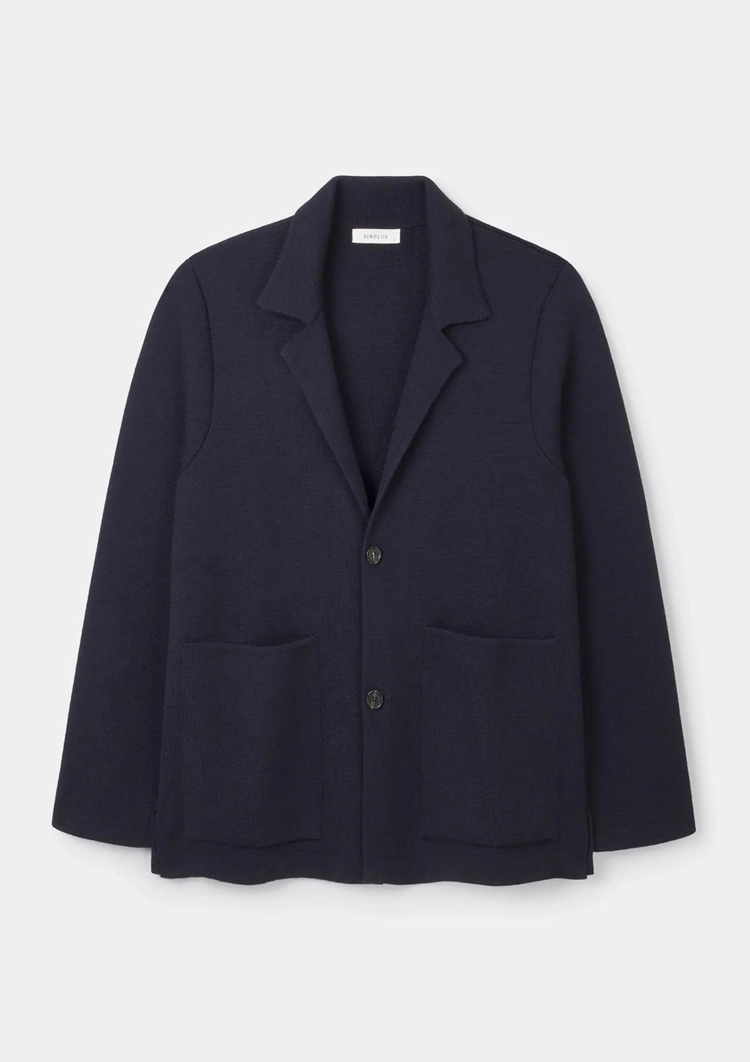 Navy Merino Knit Blazer