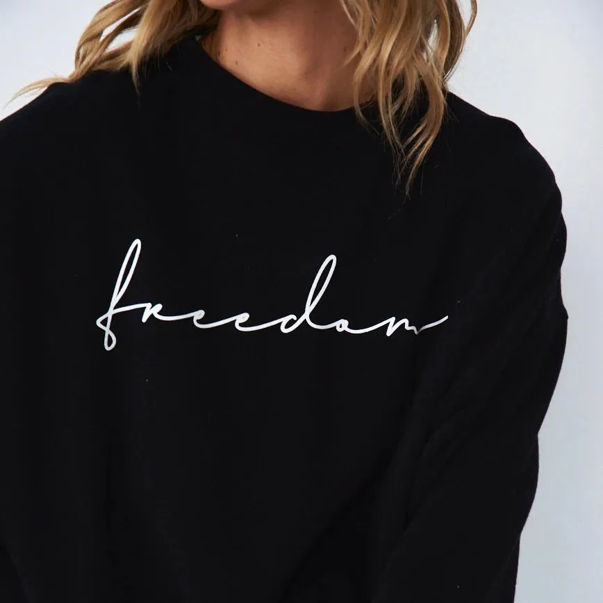 Oversized Freedom Crop (Black)