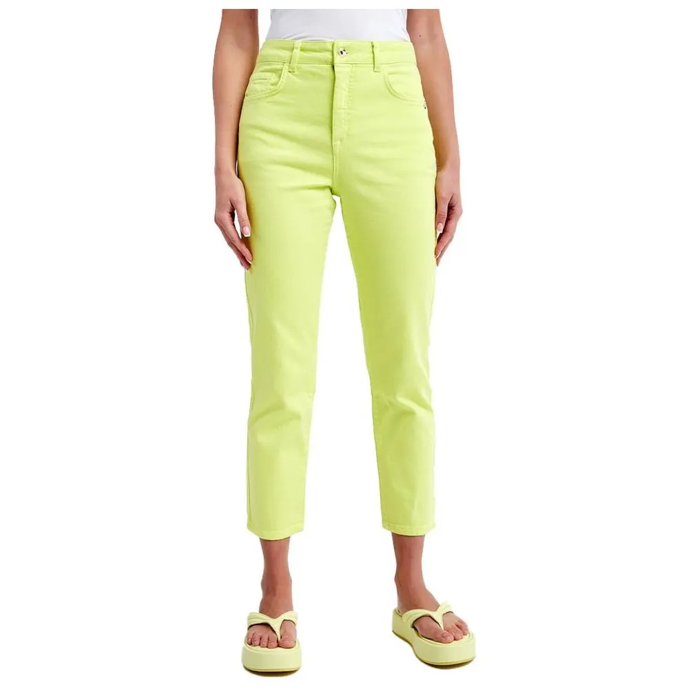 Patrizia Pepe Chic High-Waisted Lime Trousers