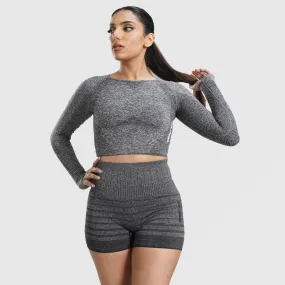 Rank Seamless Crop Top (Grey)