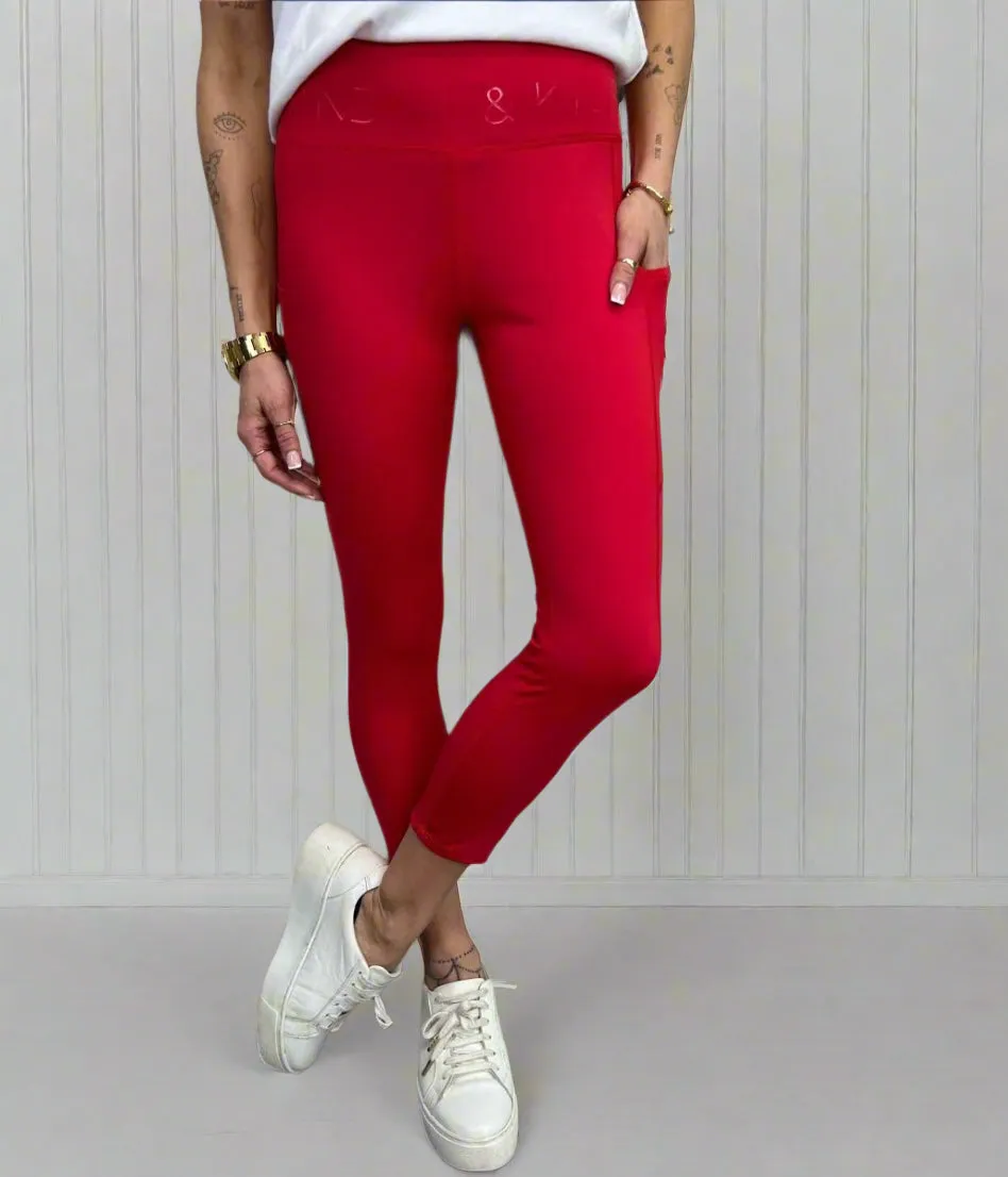 Red Kendall & Kylie High Waisted Leggings