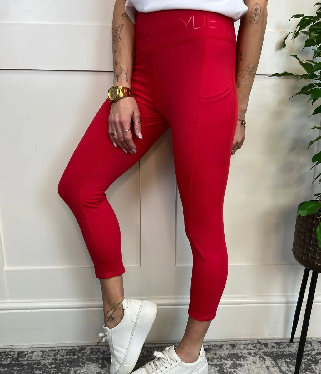 Red Kendall & Kylie High Waisted Leggings