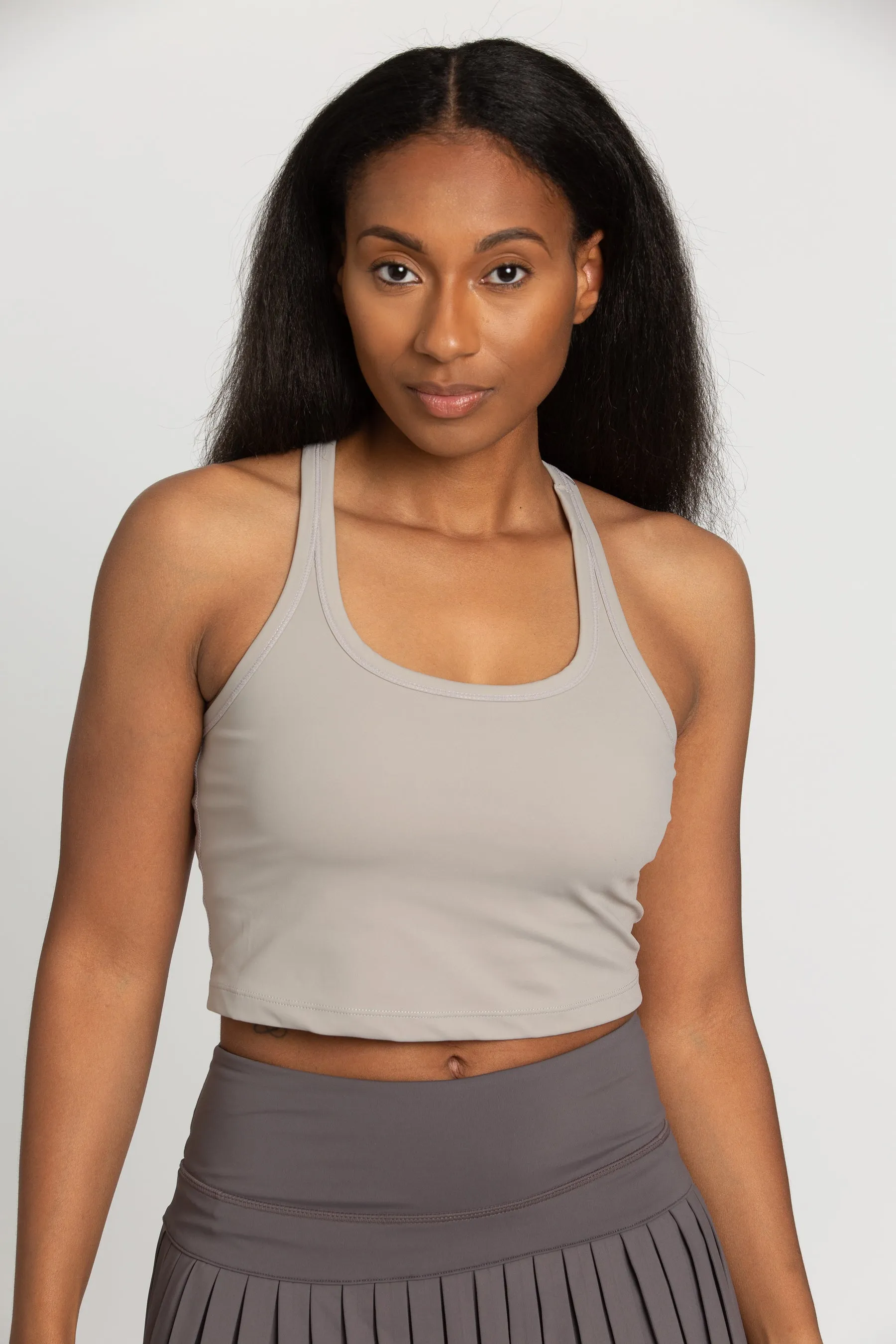 Sandstone Racerback Crop Tank