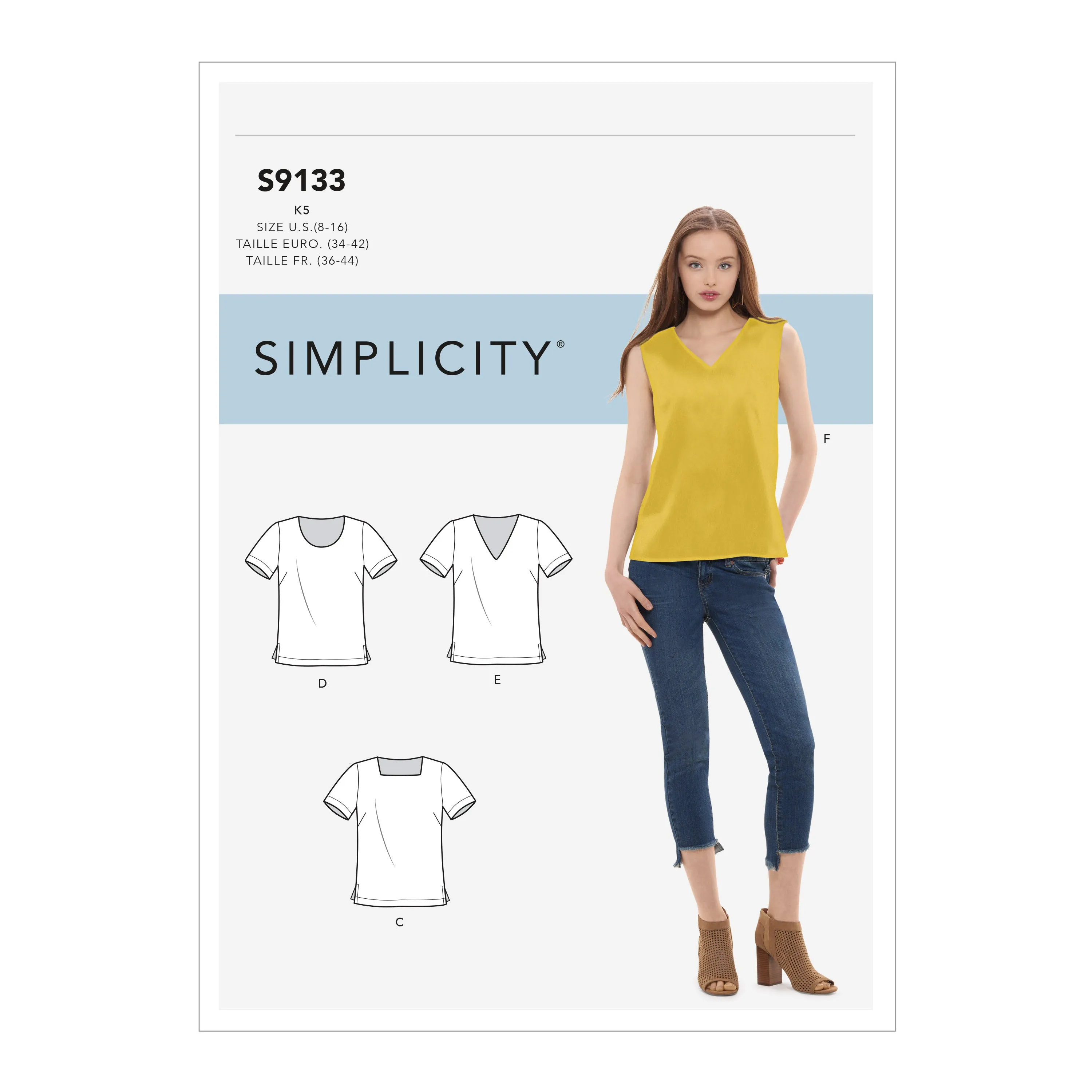 Simplicity Pattern 9133 Misses' Tops