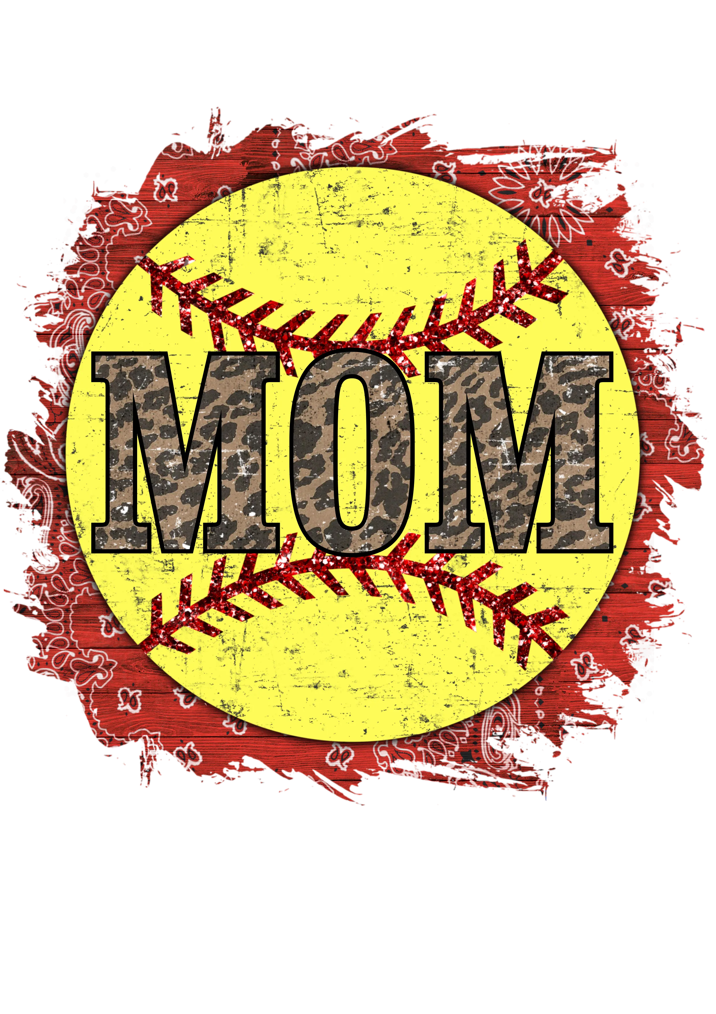 SOFTBALL MOM RED TRIM RED TRIM DRI FIT RACERBACK TANK